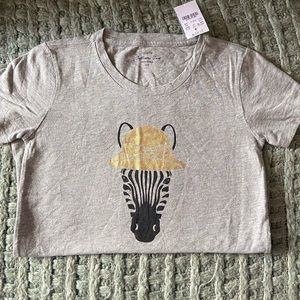 J.Crew ‘collector tee’ in cotton - zebra decal